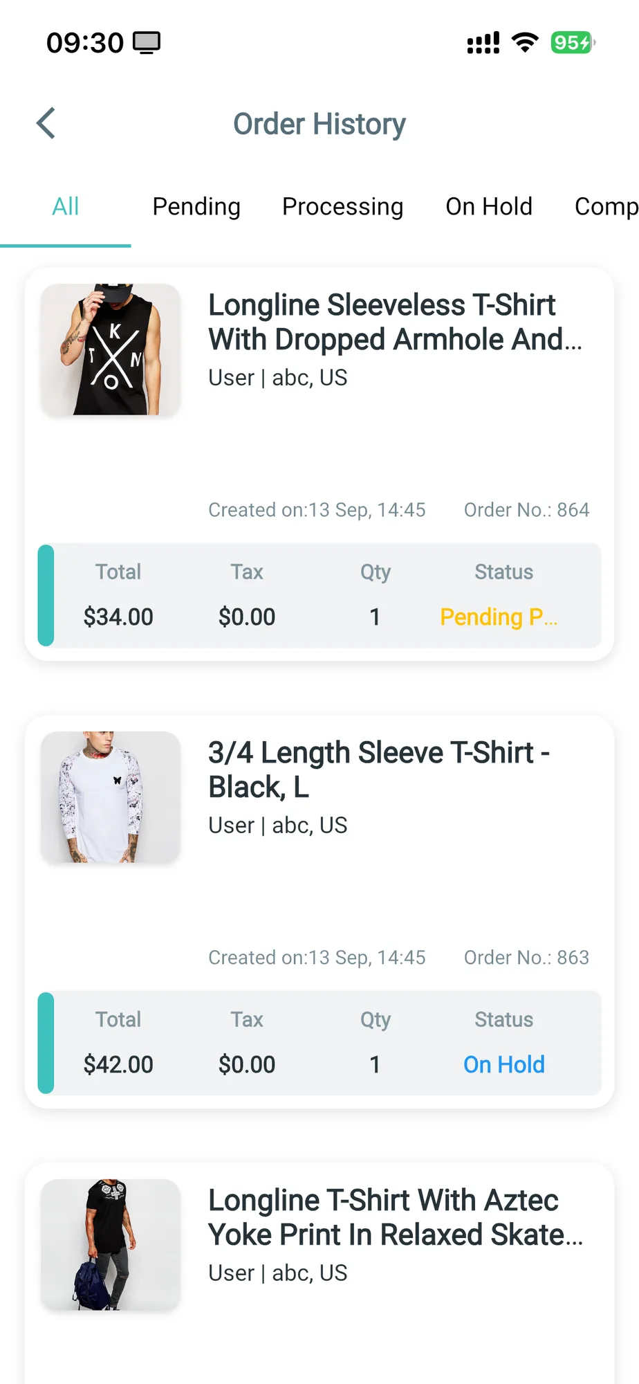 FluxStore order history — Order tracking and status built in