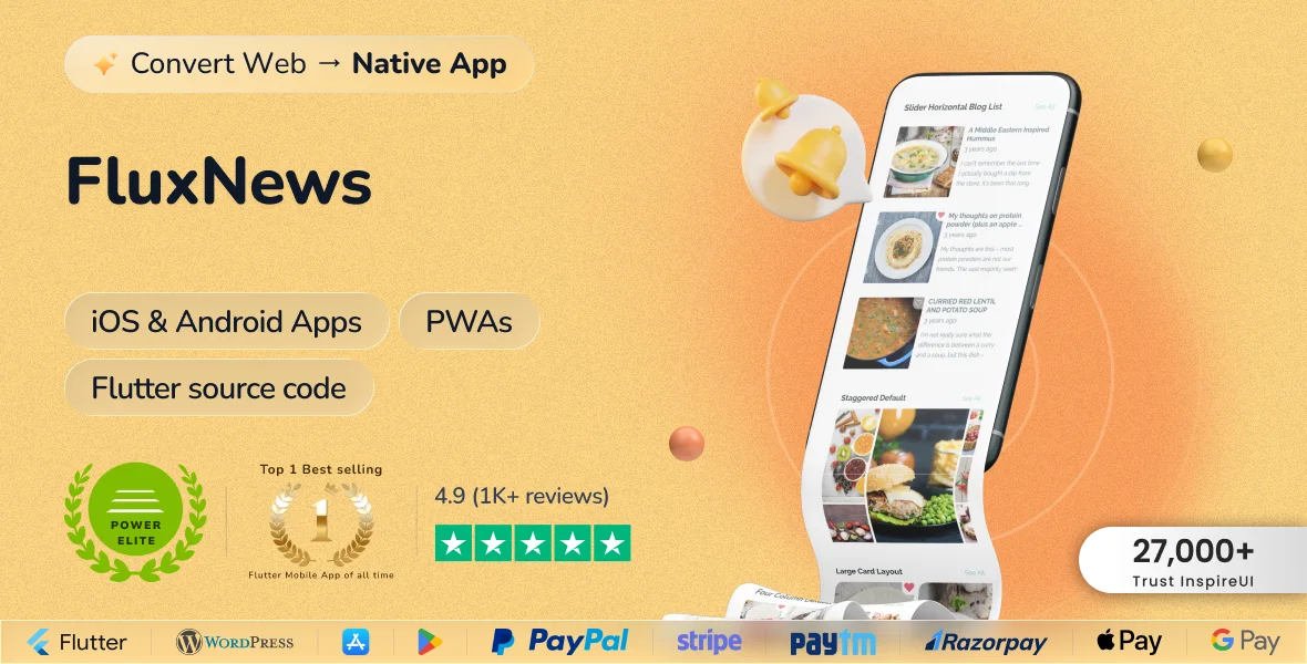 FluxNews - Flutter mobile app for Wordpress