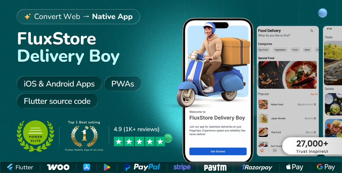 FluxStore Delivery Boy - Flutter App for Woocommerce