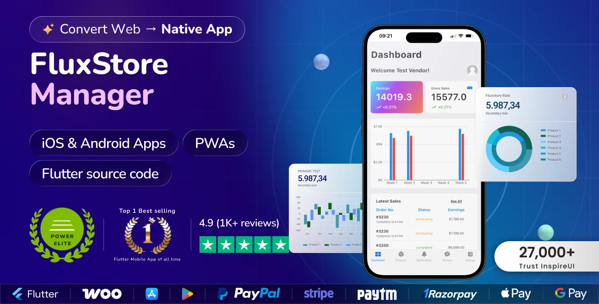 FluxStore Manager - Vendor and Admin Flutter App for Woocommerce