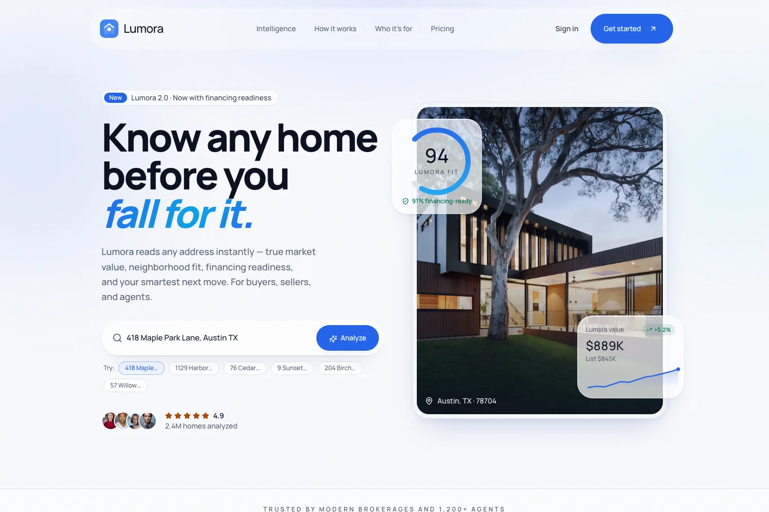 Lumora: AI real estate product flow