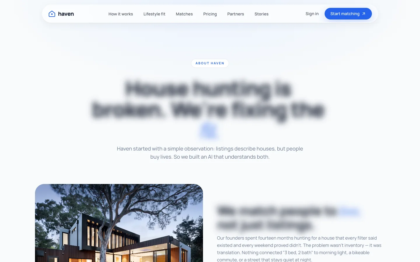 Haven - AI Home Matchmaking UI Source Code - About