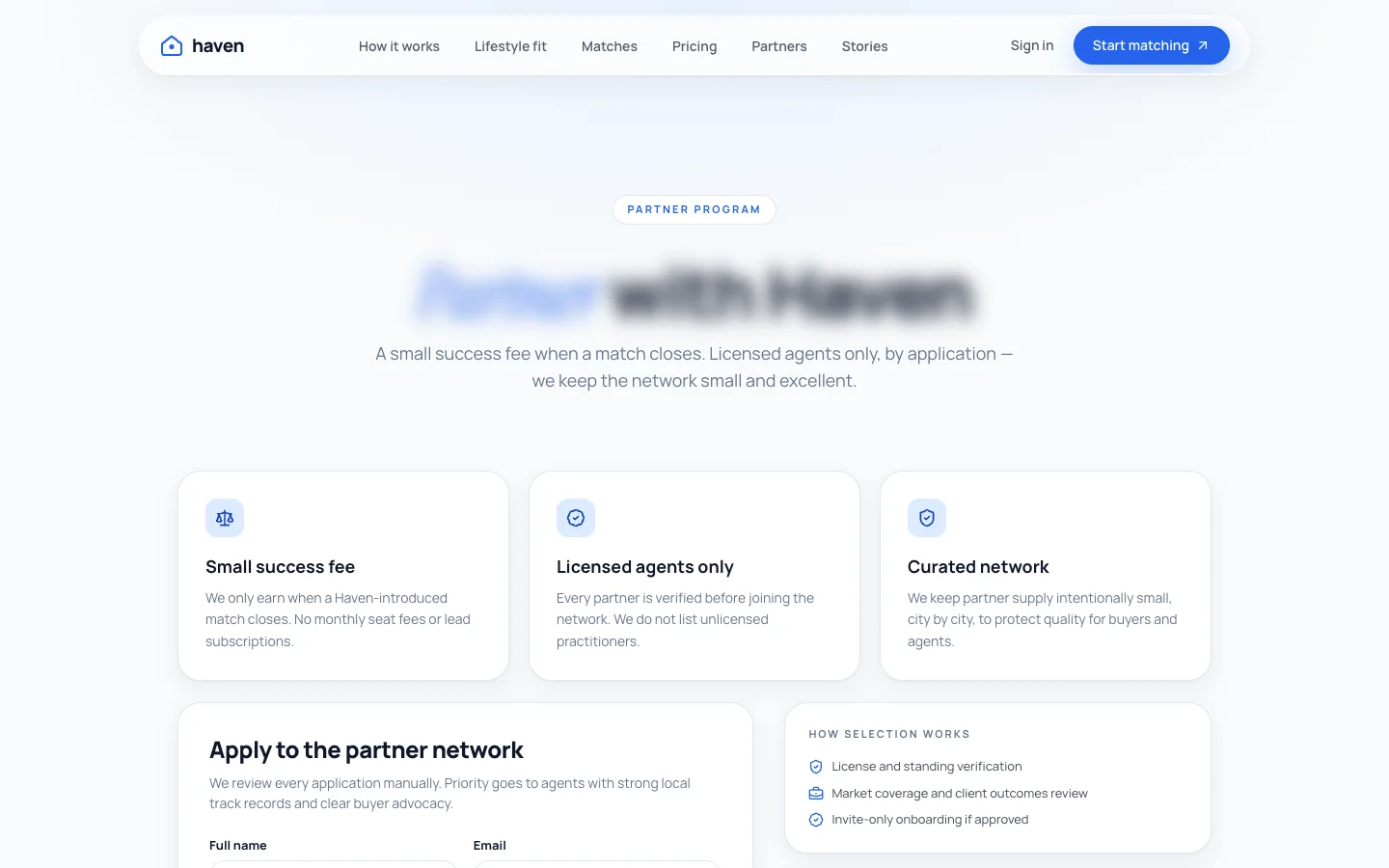Haven - AI Home Matchmaking UI Source Code - Partners