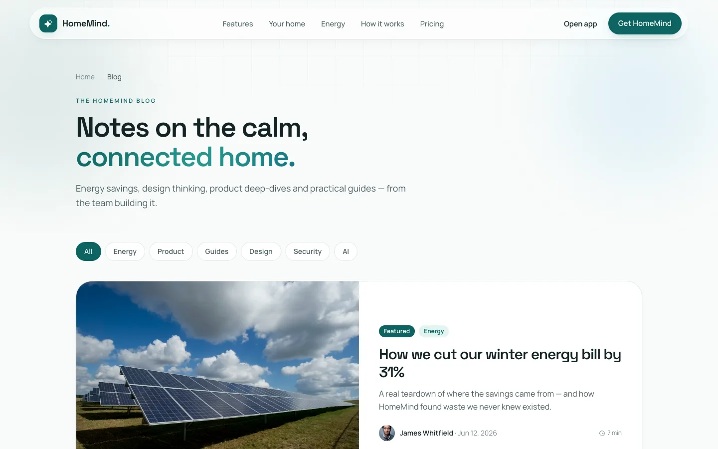 HomeMind - Smart Home AI UI Source Code - Blog
