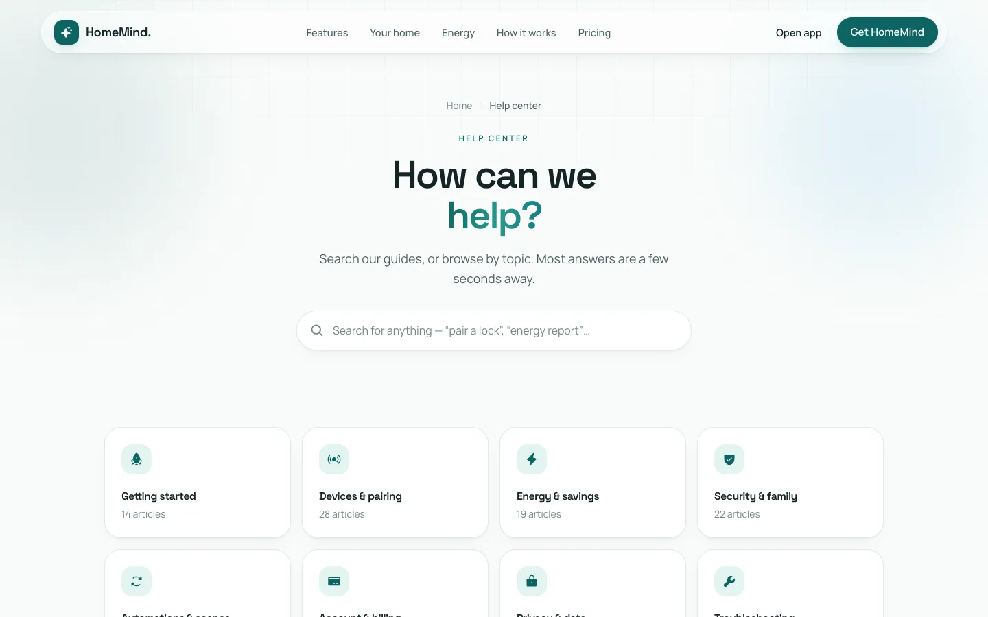HomeMind - Smart Home AI UI Source Code - Help