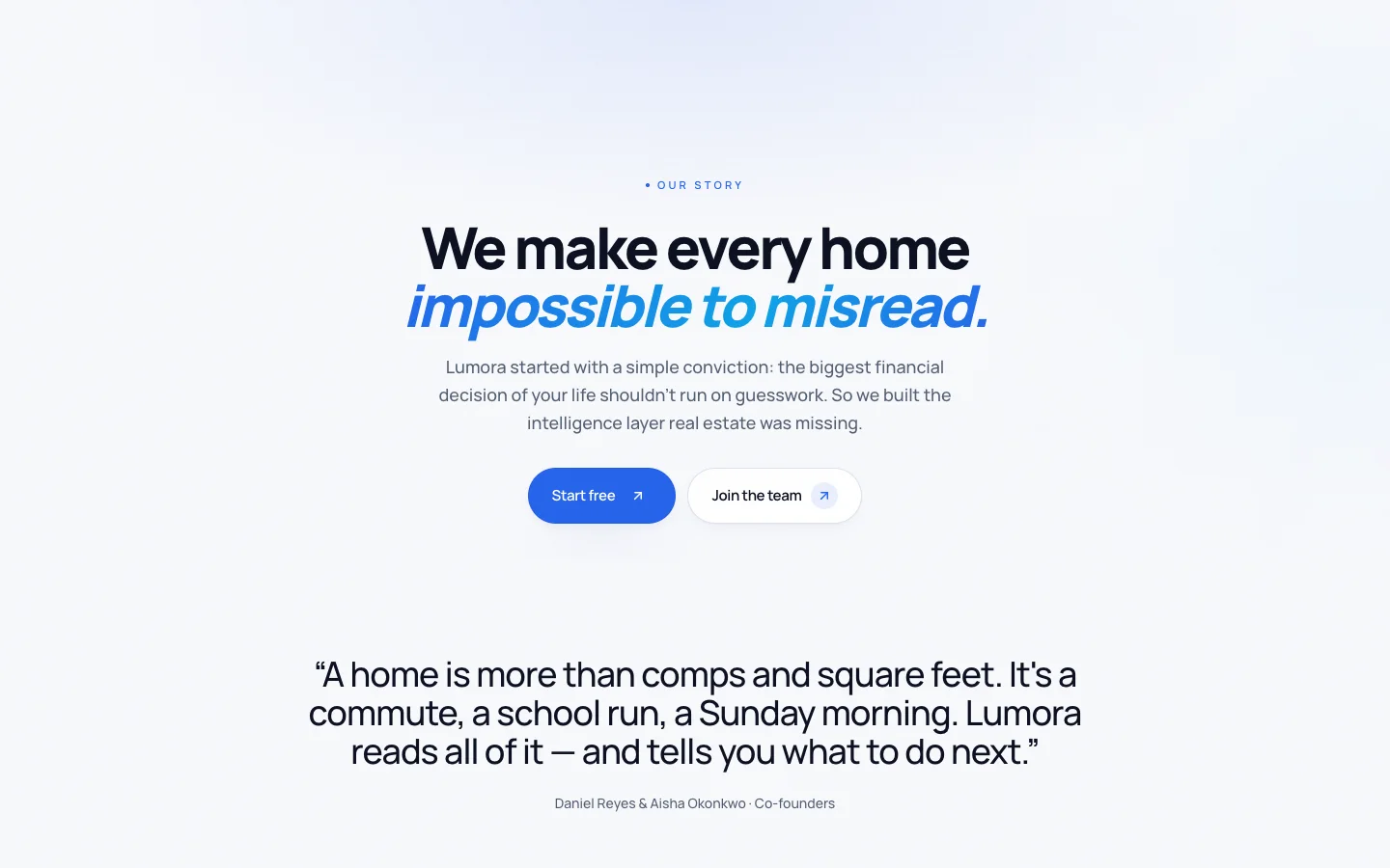 Lumora - AI Real Estate UI Source Code - About