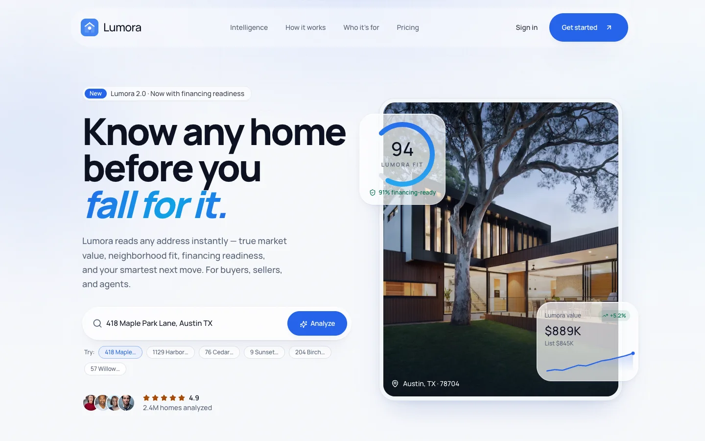 Lumora - AI Real Estate UI Source Code - Landing page