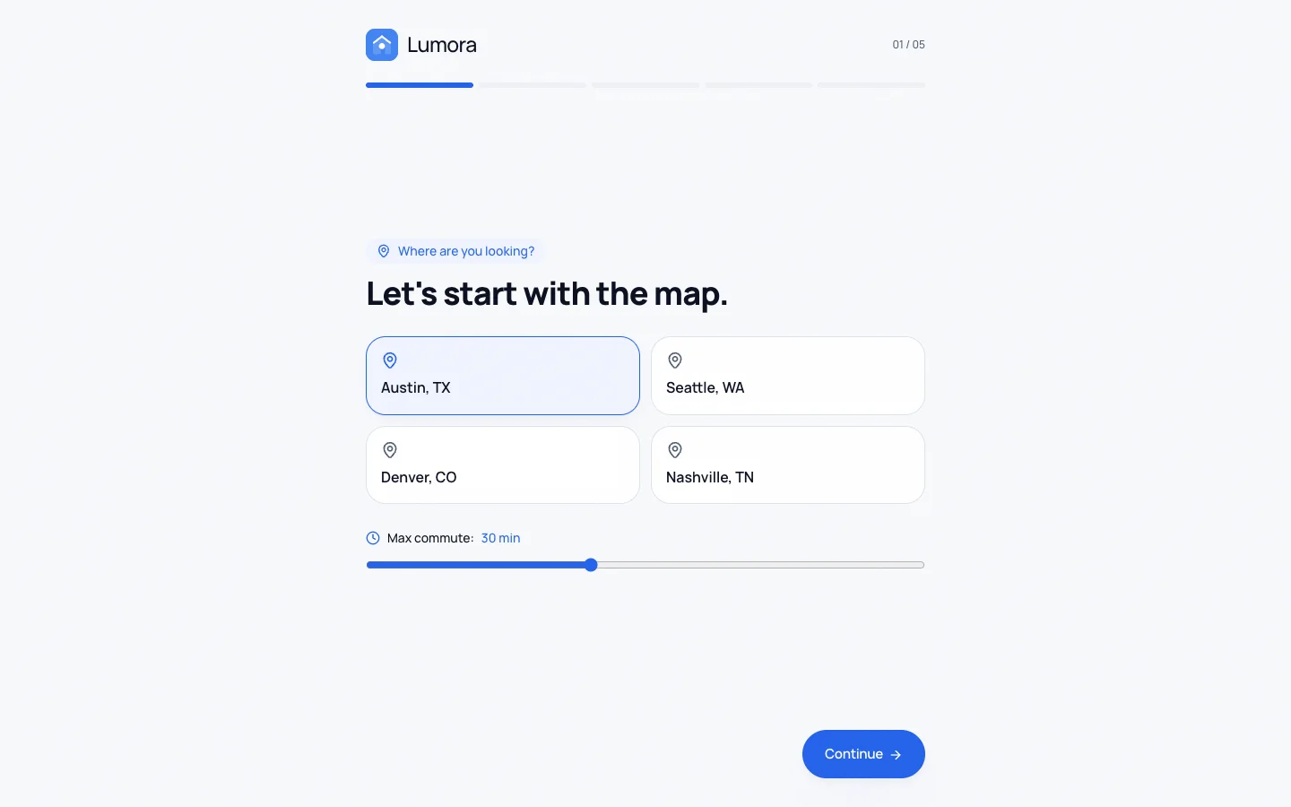 Lumora - AI Real Estate UI Source Code - Onboarding