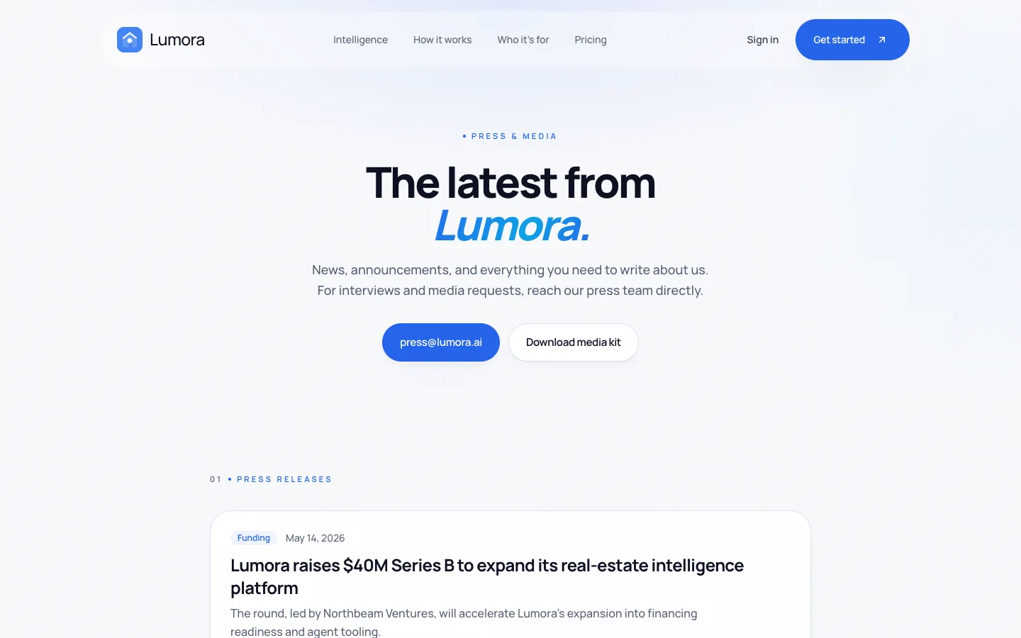 Lumora - AI Real Estate UI Source Code - Press