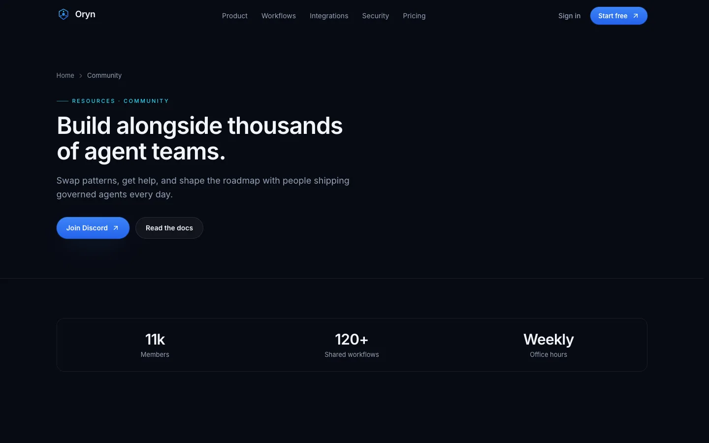 Oryn - AI Agent SaaS UI Source Code - Community