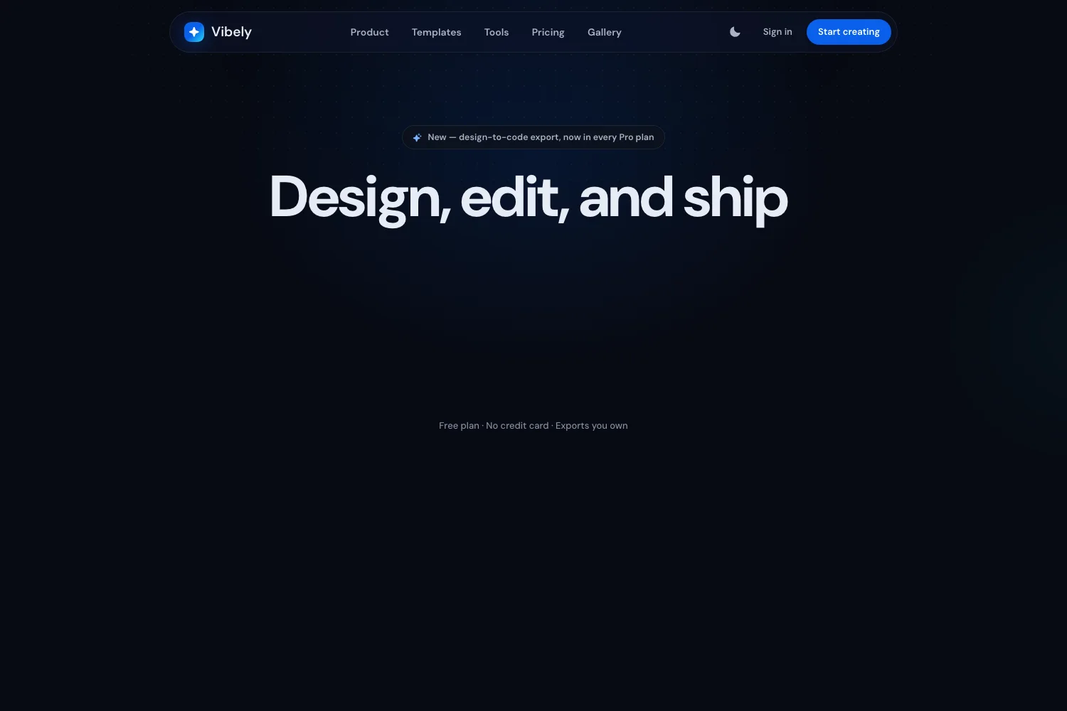 Vibely AI - AI Design and Code Workspace Source Code