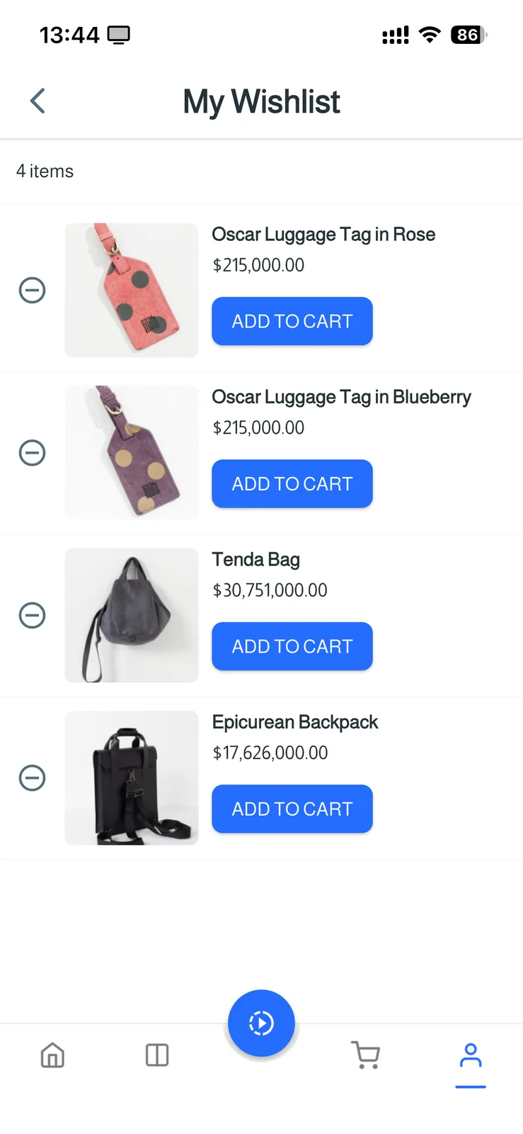 FluxStore Shopify - The Best Flutter E-commerce app - Customer wishlist