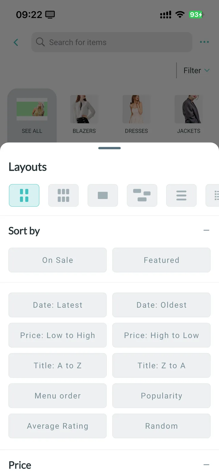 Fluxstore Pro - Flutter E-commerce Full App for Magento, Opencart, and Woocommerce - Layouts & sorting