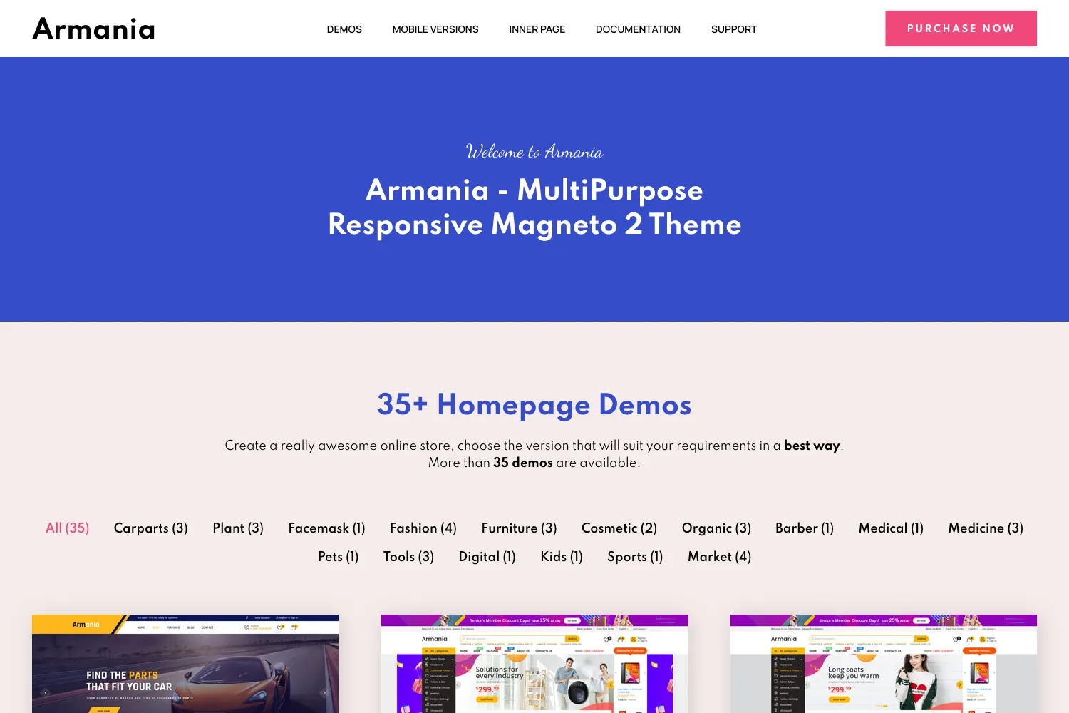 Armania - MultiPurpose Responsive Magento 2  / Adobe Commerce Theme